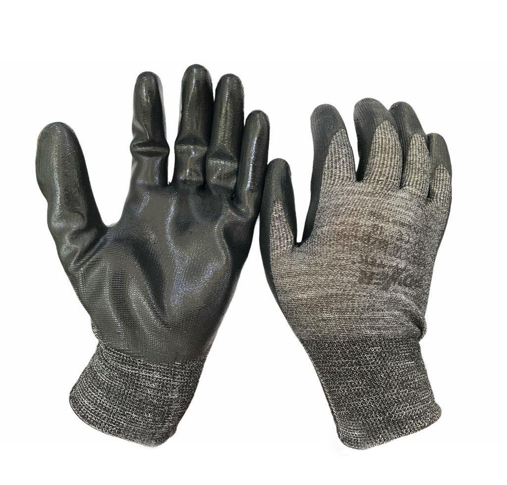 Powertek Nitril Kaplı Polyester İşçi Eldiveni Siyah