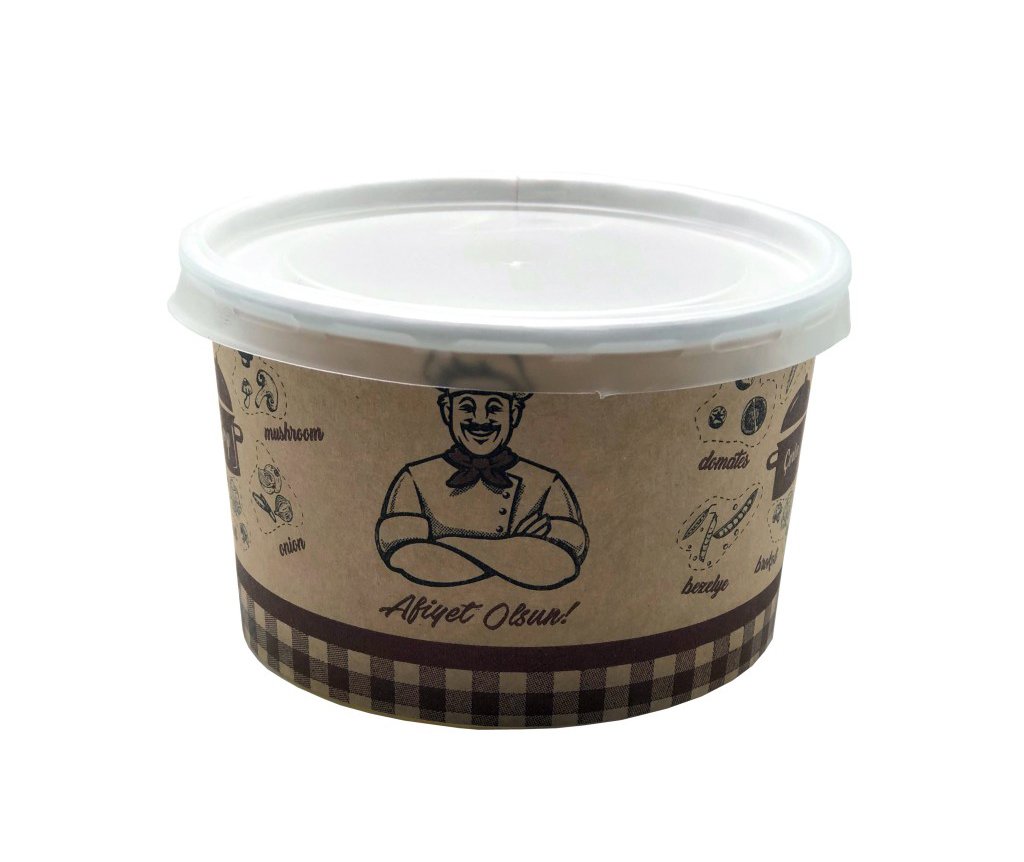 Paper Cup 16 Oz Kraft Karton Çorba Kasesi 16 Oz