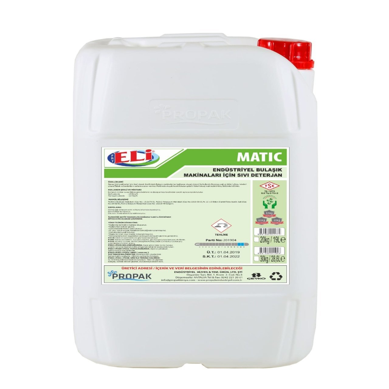 ELİ ENDÜSTRİYEL BULASIK MAKİNASI DETERJANI 20 KG
