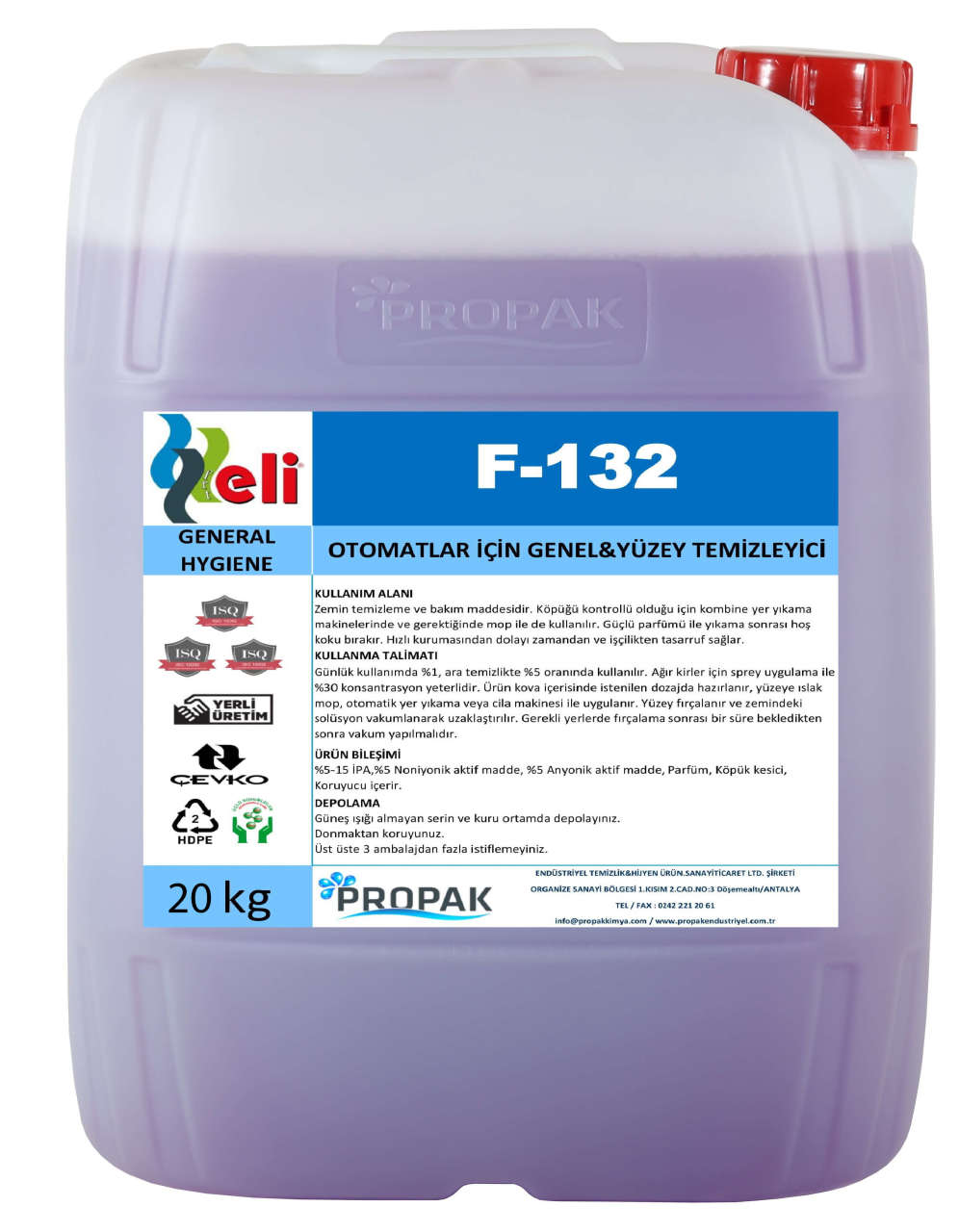 Eli Otomat Genel Yüzey Temizleme Maddesi 20 Kg