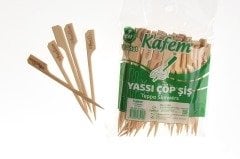 Kafem Bambu Yassı Çöp Şiş 9 Cm 50 Li