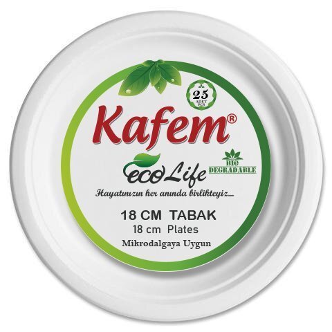 Kafem Karton Tabak 18 Cm 25 Li