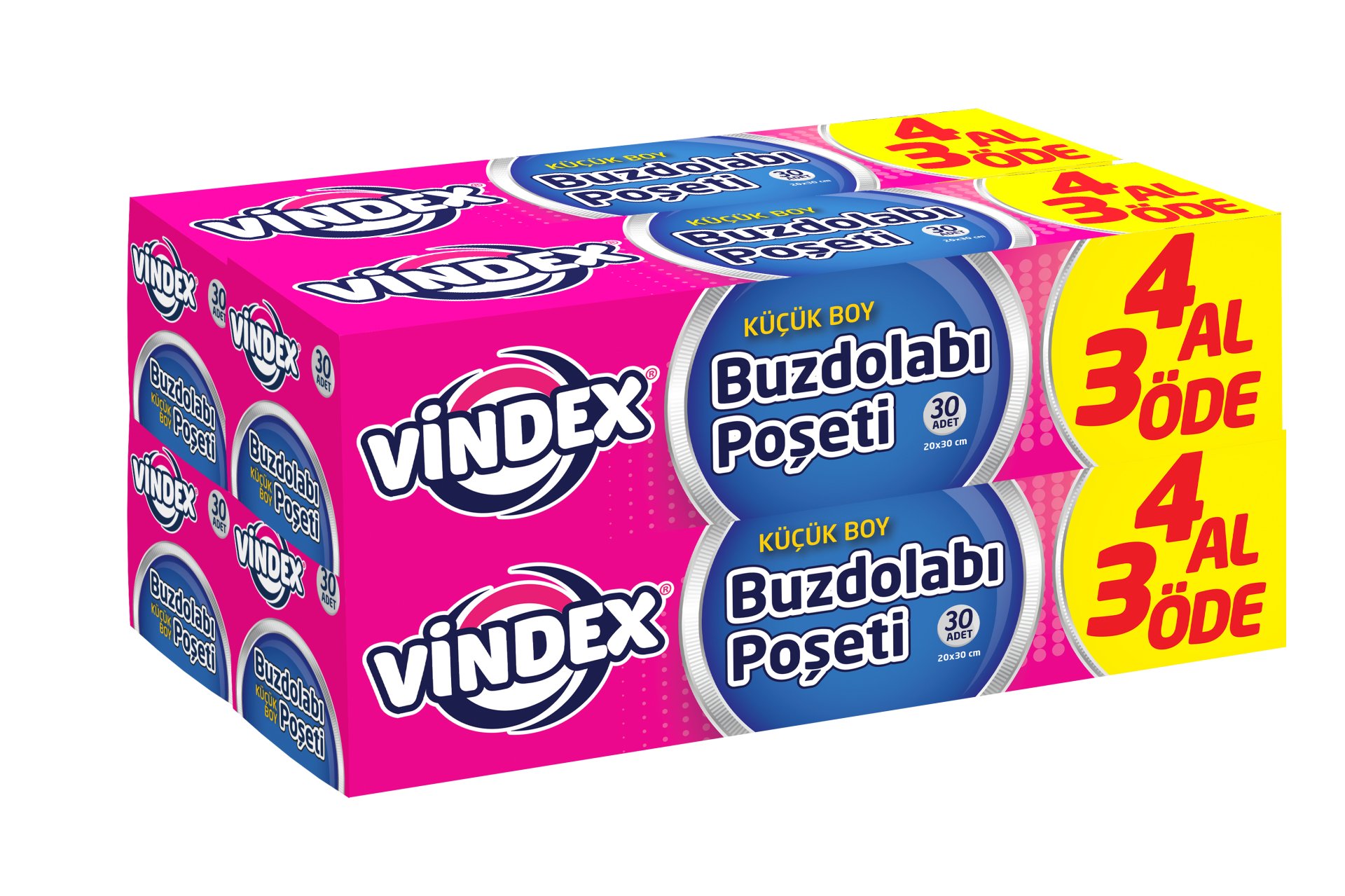 Vindex Buzdolabı Poşeti 4 Al 3 Öde Küçük Boy 30 Lu