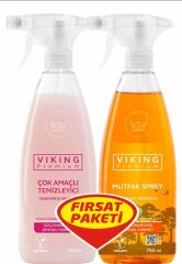 VİKİNG ÇOK AMAÇLI + MUTFAK TEMİZLEYİCİ 750 ML 2 Lİ FIRSAT PAKETİ