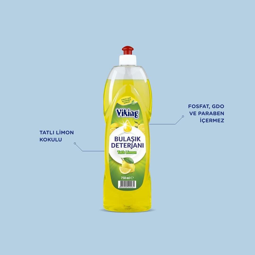 VİKİNG SIVI ELDE BULAŞIK YIKAMA DETERJANI TATLI LİMON 750 ML