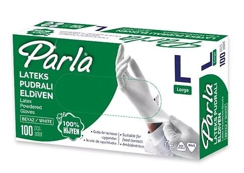 PARLA PUDRALI LATEX MUAYENE ELDİVENİ L PK:100