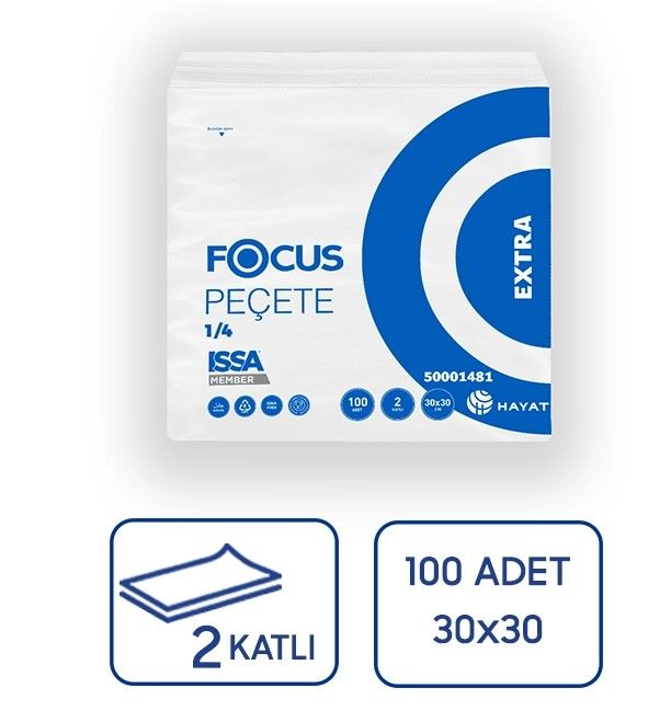 FOCUS EXTRA SERVİS PEÇETE 30 CM * 30 CM 100 LÜ PAKET