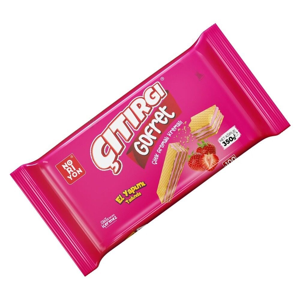 NORİYON ÇITIRGI ÇİLEKLİ GOFRET 350 GR