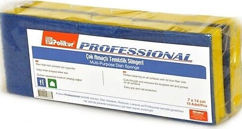 POLİKUR EXTRA GÜÇLÜ BLŞK SÜNG.OLUKLU MAVİ 7*14 CM 10 LU