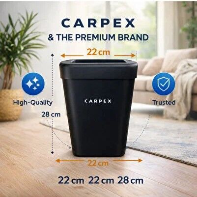 CARPEX KAPAKLI ÇÖP KOVASI 8 LT SİYAH