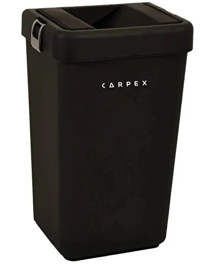 CARPEX KAPAKLI ÇÖP KOVASI 40 LT SİYAH