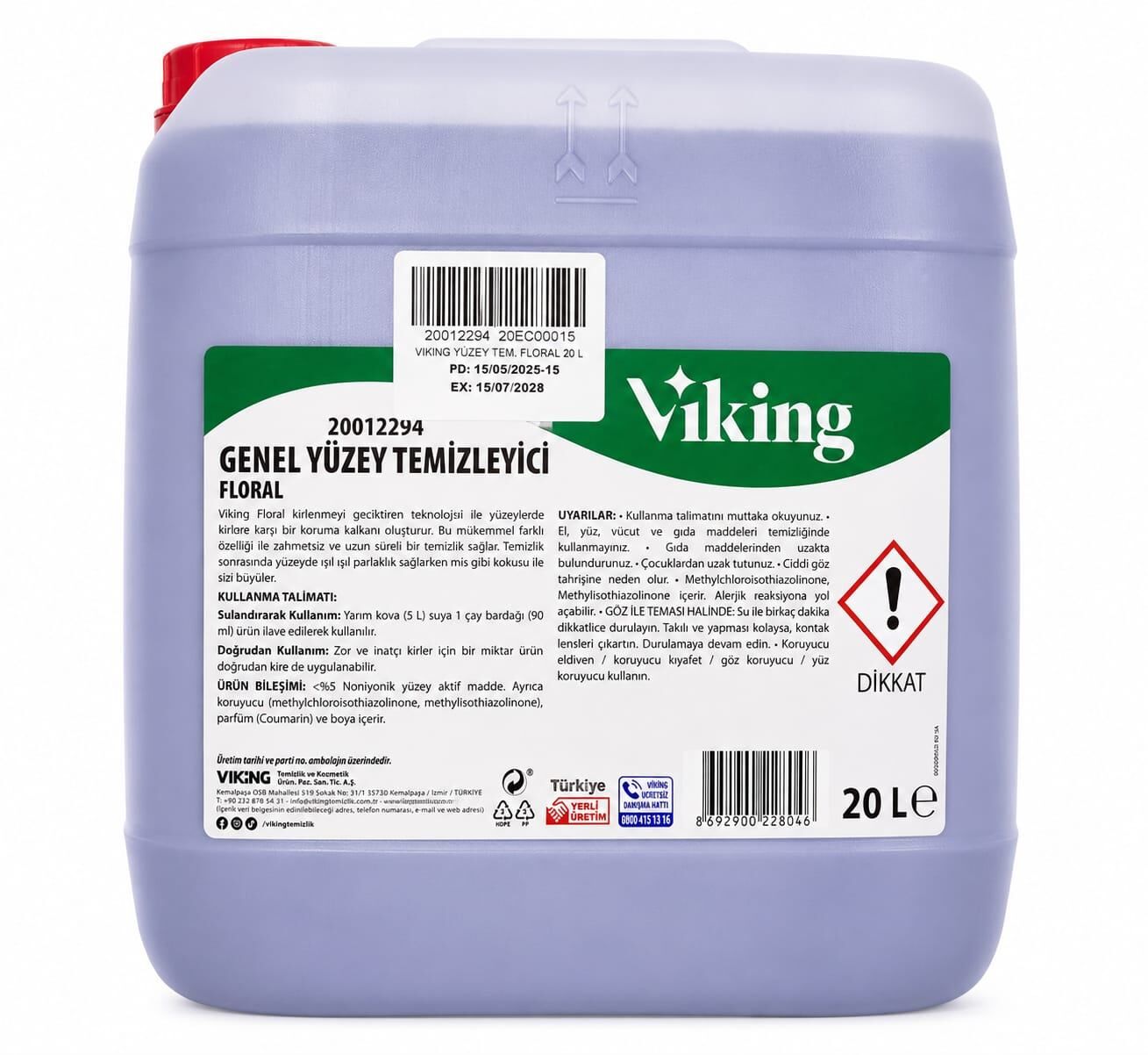 VİKİNG GENEL YÜZEY TEMİZLEME MADDESİ FLORAL 20 KG