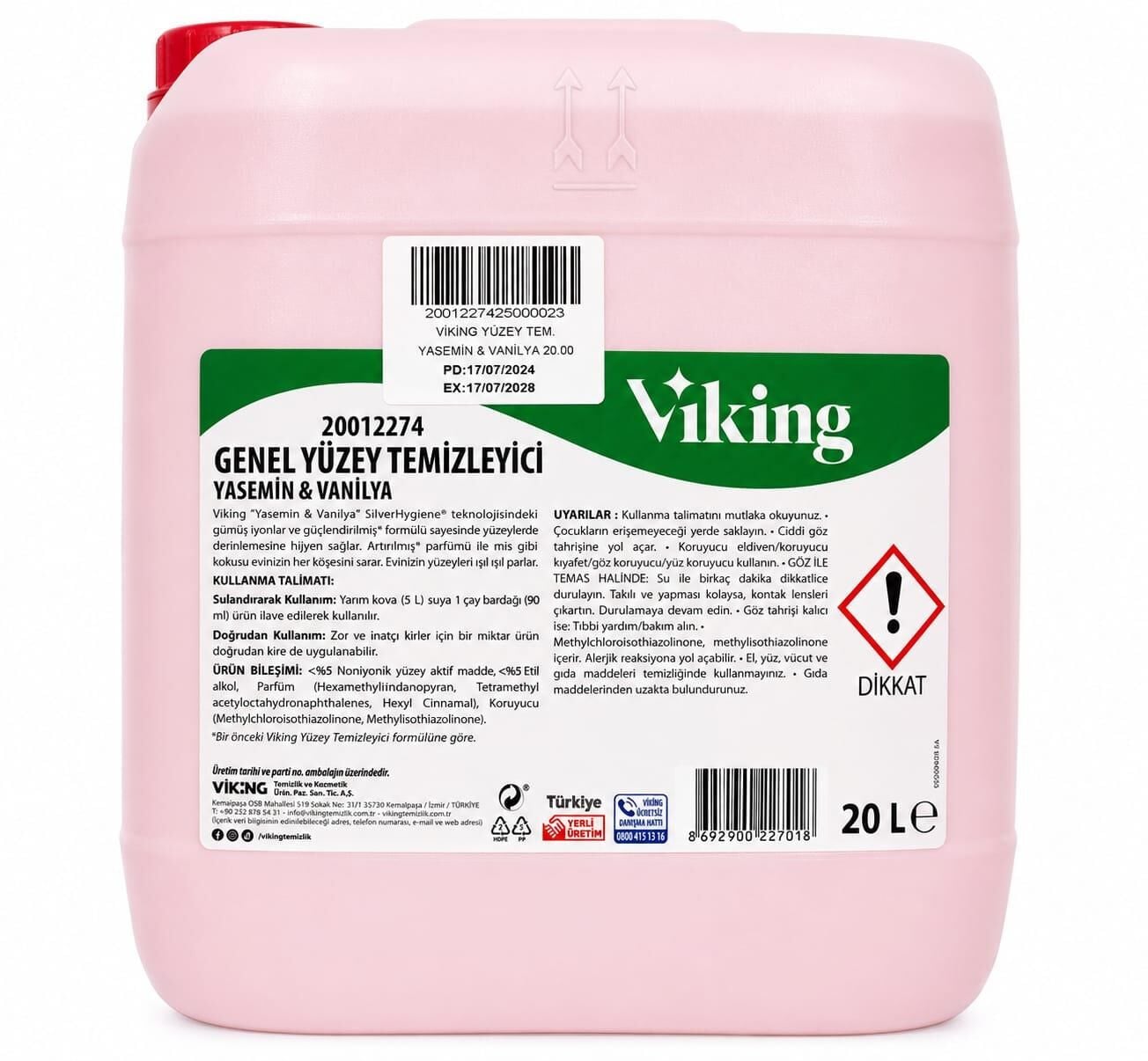 VİKİNG GENEL YÜZEY TEMİZLEME MADDESİ YASEMİN VANİLYA 20 KG