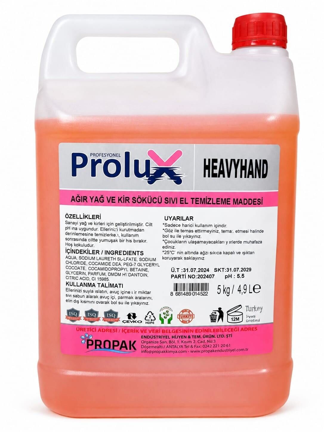 PROLÜX SANAYİ TİPİ EL SABUNU 5 KG