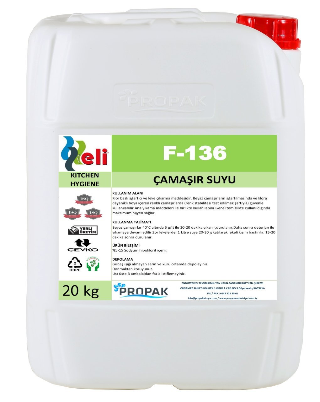 ELİ ÇAMAŞIR SUYU KLASİK 20 KG