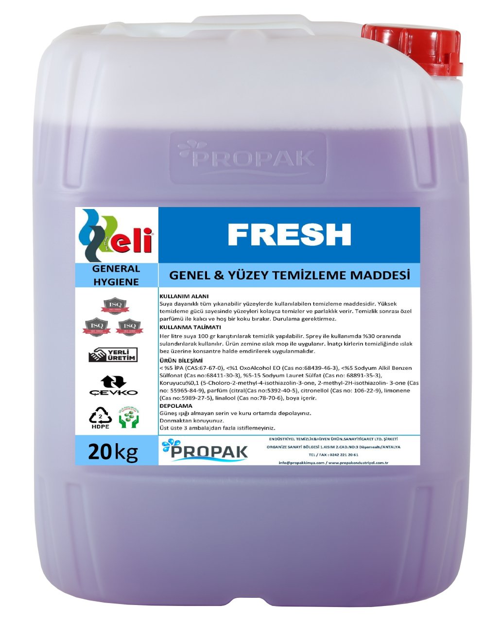 ELİ GENEL YÜZEY TEMIZLEME MADDESİ FRESH 20 KG