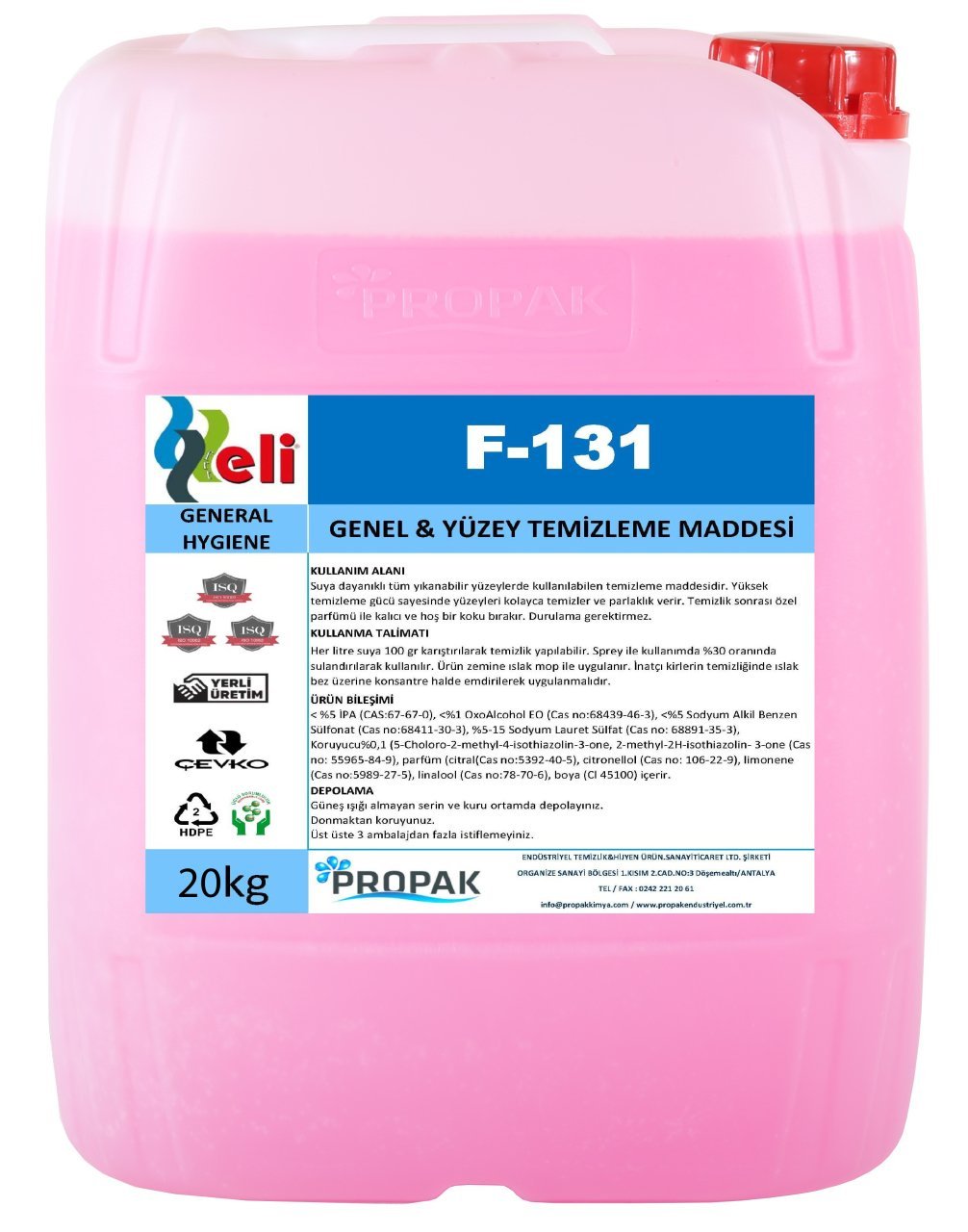 Eli Genel Yüzey Temızleme Maddesi Pembe 20 Kg