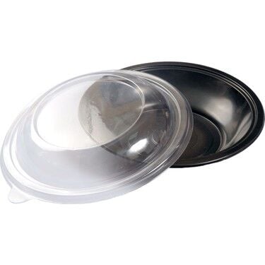 FOLYOTERM SİYAH SALATA KASE KAPAKLI SET 50 Lİ