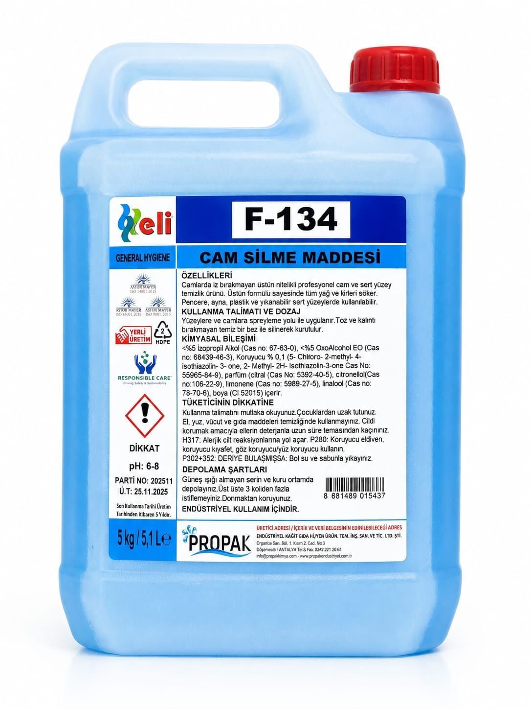 ELİ CAMSİLME MADDESİ 5 LT