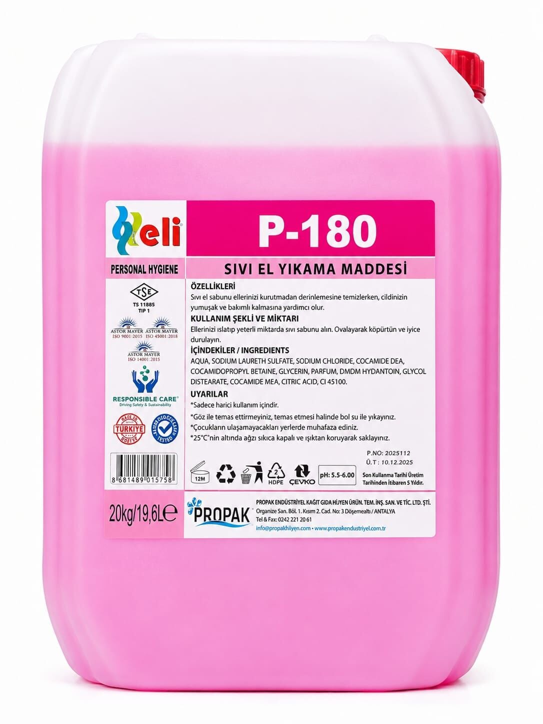 ELİ SIVI EL YIKAMA SABUNU 20 KG