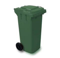 YEŞİL RENKLİ TEKERLİ ÇÖP KONTEYNERİ 120 LT