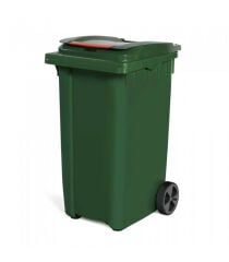 YEŞİL RENKLİ TEKERLİ ÇÖP KONTEYNERİ 240 LT