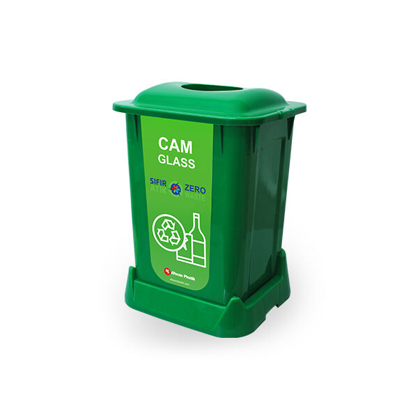 A FORM SIFIR ATIK KOVASI 50 LT YEŞİL - CAM ATIK